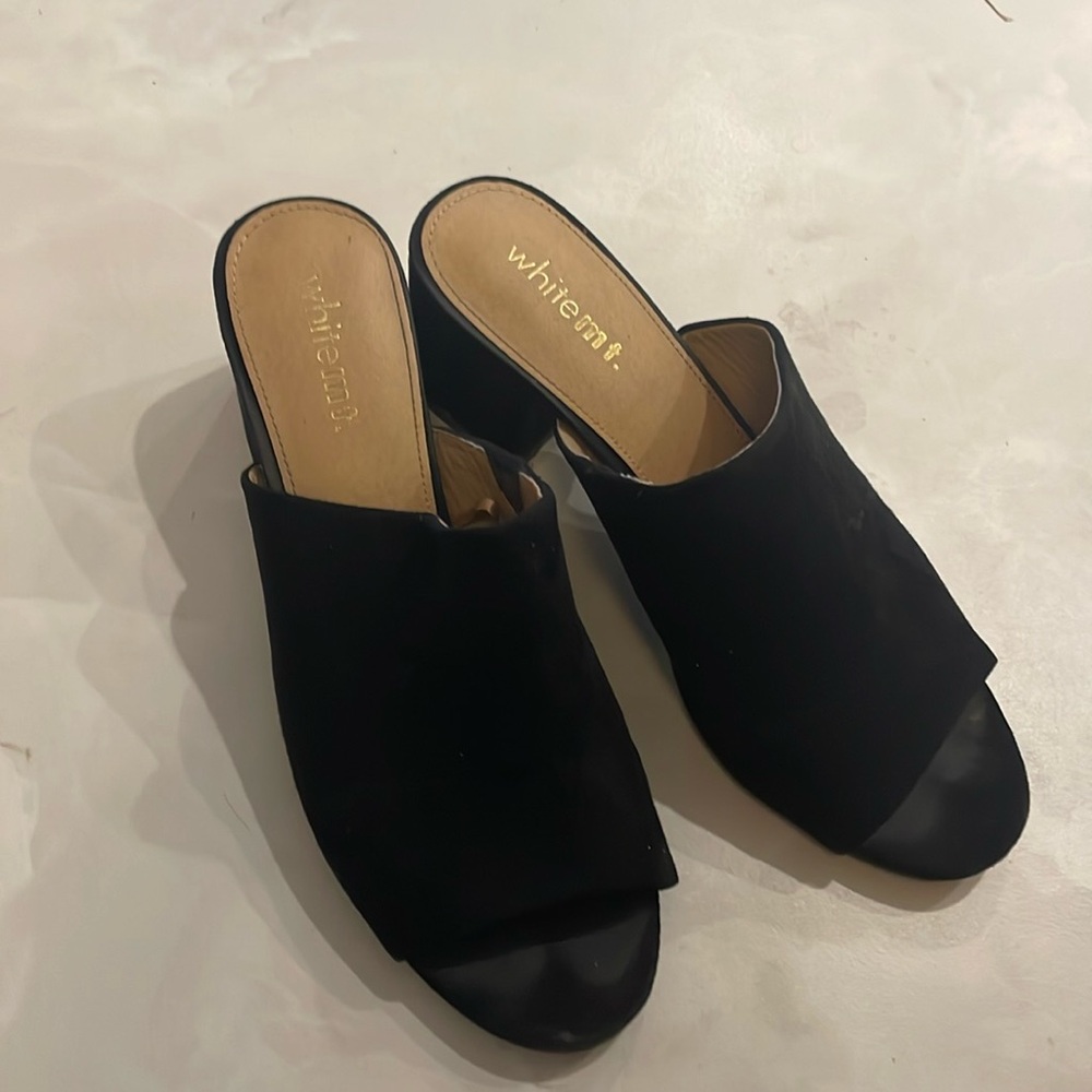 Black clog mules